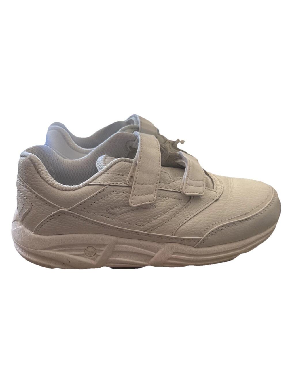 Brooks Addiction Walker V-Strap White Leather Support Walking Shoes Women's 9